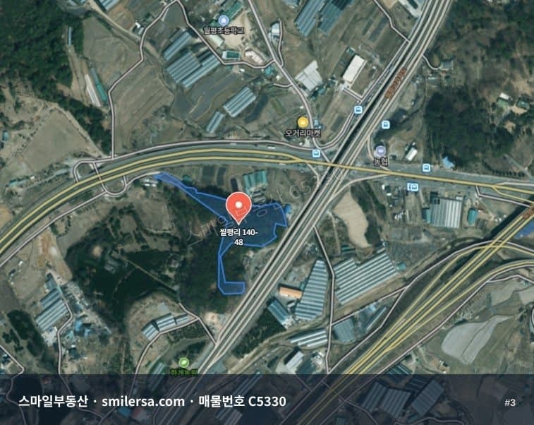 정관읍 월평리 도로변 임야 급매 - 2,645평 4억5천 썸네일 3