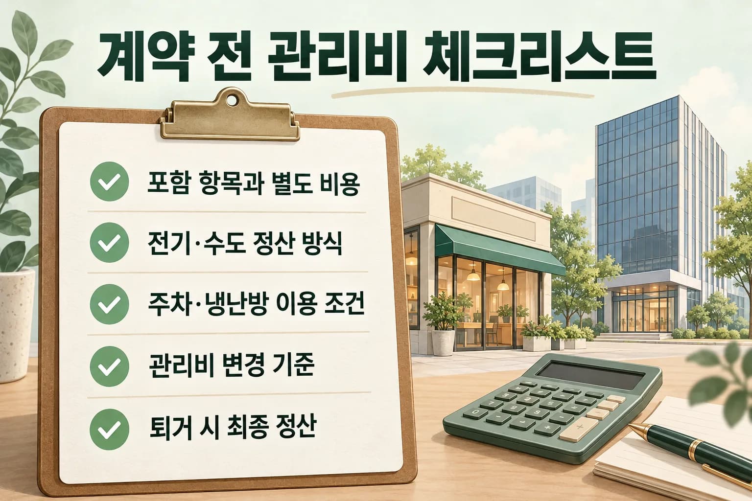 상가와 사무실 계약 전 관리비 포함 항목·정산·이용 조건·변경 기준을 확인하는 체크리스트